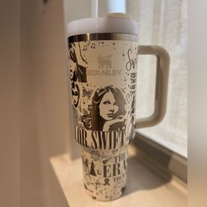 40oz Authenitc Stanley Cup-Laser engraved with Taylor Swift. TS topper included
